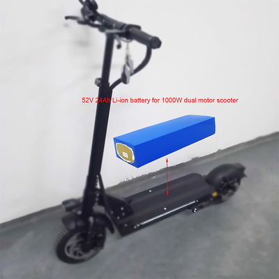 Vespa de motor dual potente de 52v 24ah Li Ion Battery Pack For 1000w