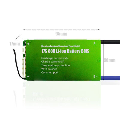 3.7V puerto común del PWB Li Ion Protection Board BMS 17S 60V 45A con la balanza