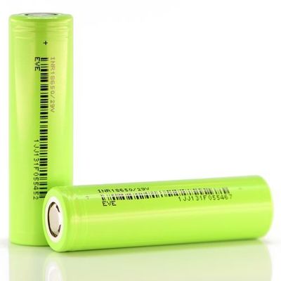 18650 células del ion de la célula de batería 2900mAh 3.7V NCM EVE Lithium verdes claras para Ebike